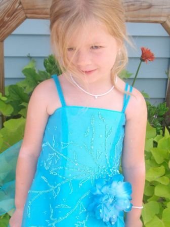 Long turquoise toddlers holiday dress
